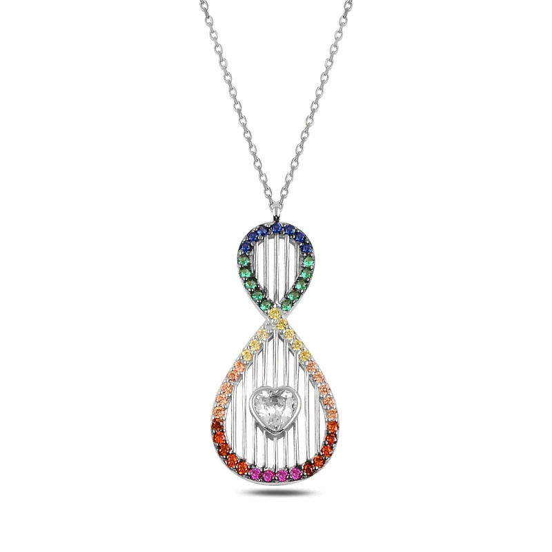 

Armagano Colorful Zircon Cubic Zirconia Infinity & Heart Pendant