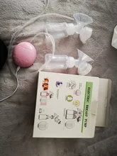 ZIMEITU-Bomba de leche eléctrica doble, succionadora potente de pezones, bomba de lactancia eléctrica USB con botella de leche para bebé, almohadilla de calor en frío