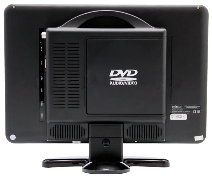 Автомобильный телевизор Eplutus EP-1608T c DVD работает в формате цифрового вещания DVB-T2 Встроенный АКБ, 16 дюймов 1920*1080