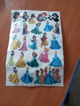 Disney-pegatina de princesa de dibujos animados para niños y niñas, juguete de personaje de acción aleatorio, decoración de la piel, regalo de cumpleaños y Navidad, 1 unidad