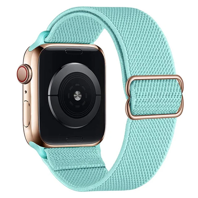 Scrunchie Strap For Apple watch band 44mm 40mm 38mm 42mm 41mm 44mm Nylon bracelet correa iWatch Serie 4 5 3 2 1 SE 6 7 45mm 41mm 10Water Blue