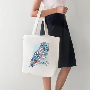 

Angemiel Bag Blue Orange Tone Owl Big Shopping Beach Tote Bag
