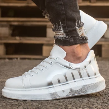 

White, Silver high quality 100% vegan leather men casual shoes. Shoe, sneaker shoe, van shoe, air shoe, basket shoe, flip shoe, trainer shoe, chaussure, laofer shoe, gel shoe, young man shoes, chaussures de jeunes homm