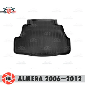 

Trunk mat for Nissan Almera Classic 2006~2012 trunk floor rugs non slip polyurethane dirt protection interior trunk car styling