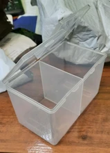 Doble las redes transparente hoja de algodón contenedor de almacenamiento caso maquillaje organizador-recipiente para algodones recipiente para bastoncillos