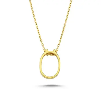 

Angemiel 925 Silver-DELTA-Letter Ghost Pendant-Gold Plated