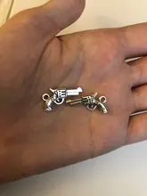 30 Uds Charms pistola 22x12mm hecho a mano artesanía Fabricación de colgantes fit,Vintage bronce tibetano color plata, DIY para pulsera collar