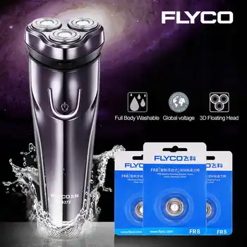 

Электробритва FLyco с 3D плавающими головками, моющаяся электробритва, светодиодный дисплей для зарядки, станок для бритья для м