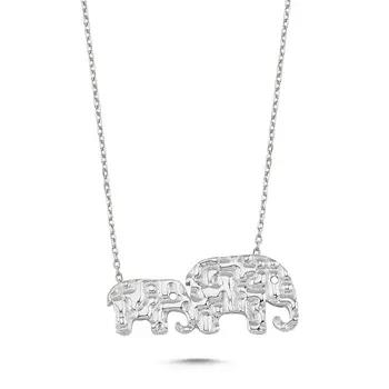

Angemiel 925 Silver Elephant Necklace-Rhodium Plated