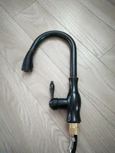 Quyanre negro grifos de cocina sacar fregadero de cocina grifo mezclador Palanca única grifo mezclador de agua grúa para cocina 360 rotación Mezclador