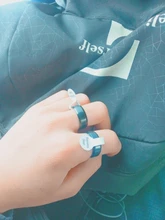 Anillo de acero inoxidable negro para hombre y mujer, joyería con abalorio, 2017