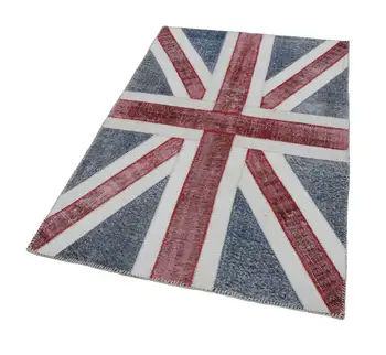 

123x184 Cm British Handmade Flag Patchwork Rug-4x6 Ft