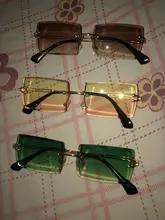 Gafas de sol cuadradas para hombre y mujer, lentes de sol rectangulares a la moda, sin montura, modernas veraniegas, para montañismo, 2020