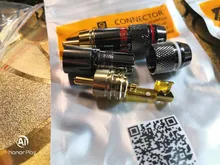 Conector RCA chapado en oro, adaptador de enchufe macho de vídeo/conector de Cable de Audio, 6mm, negro y rojo, superrápido, 2 uds./1 par