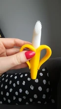 Cepillos dentales de entrenamiento de silicona para bebé, sin BPA, forma de plátano, mordedor seguro, juguetes para morder, anillo de dentición, regalo para mordedor de bebé