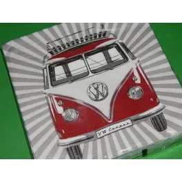 

20 Pack vintage paper napkins with Volkswagen Camper design