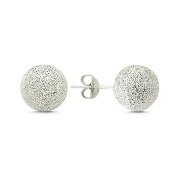 

Angemiel 925 Silver 10mm Laser Ball Earrings