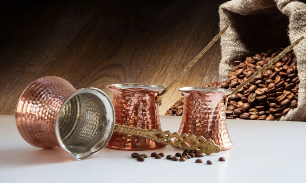  Set Of 3 Copper Turkish Greek Coffee Pot - Hand-Hammered Coffee Espresso Maker for Kitchen-Cofeeter - 10000028675399