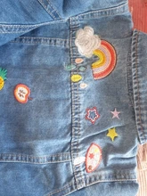 Girls Denim Clothing Coats Spring Embroidery Kids Jackets Bear Children Cartoon Leader