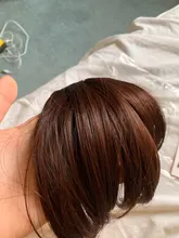 MEIFAN-extensiones de cabello con flequillo frontal, postizo sintético Natural, flequillo de aire, Clip en flequillo, negro y marrón