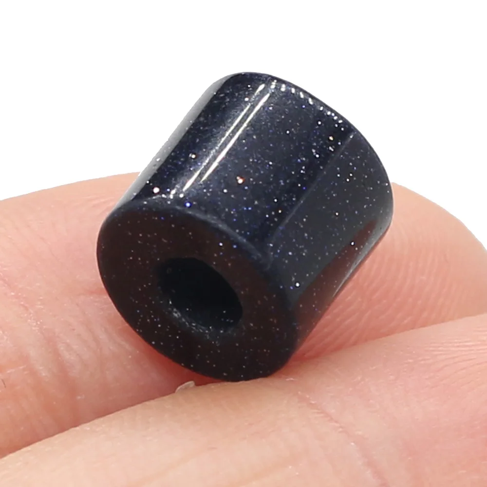 10 개/몫 천연 돌 구슬 DIY 쥬얼리 펜던트 목걸이 구멍 4mm 크기 9x9.5mm 만들기위한 원통형 큰 구멍 마노 비즈