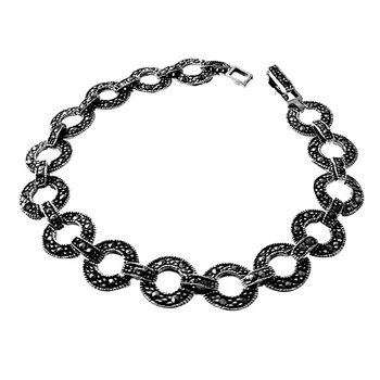 

Law silver bracelet 925mm female 19cm. Stones marquesitas round link closure duck