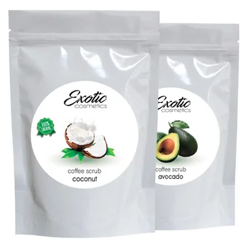 

Body scrub coffee coconut and avocado, 2 PCs x 220g exotic cosmetics skin care. Lifting effect, moisturizing, cleansing.