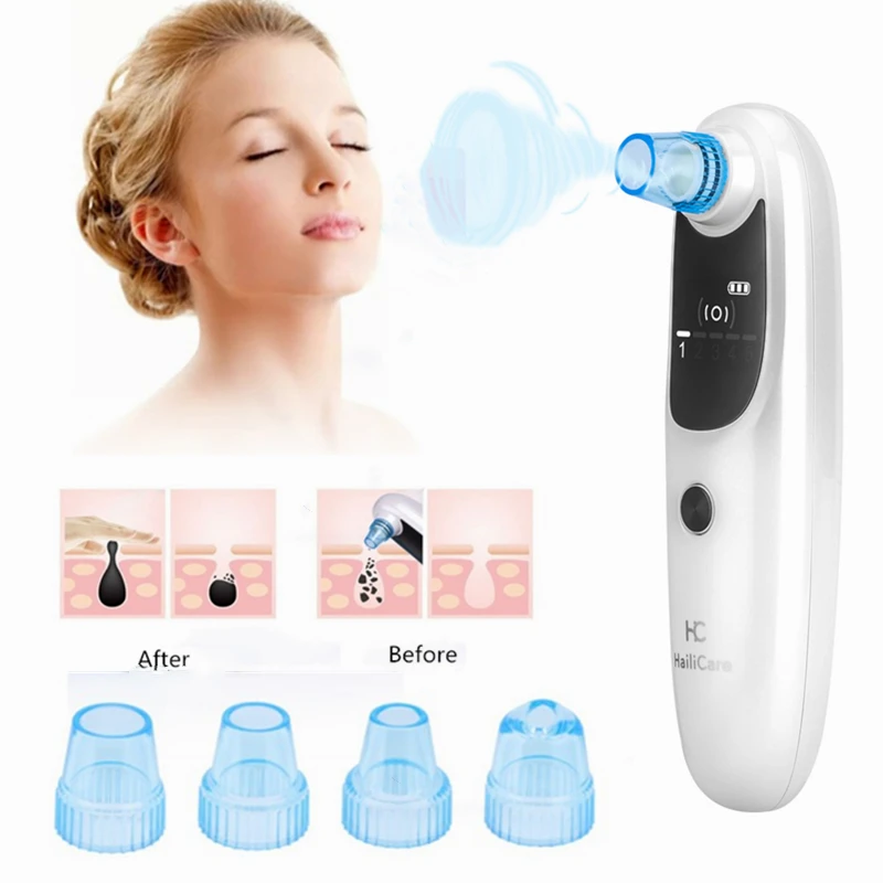 

5 Suction Blackhead Remover Device Anti Wrinkles Acne Dead Skin Pimple Removal Tool Pore Vacuum Beauty Home SPA Skin Care Device