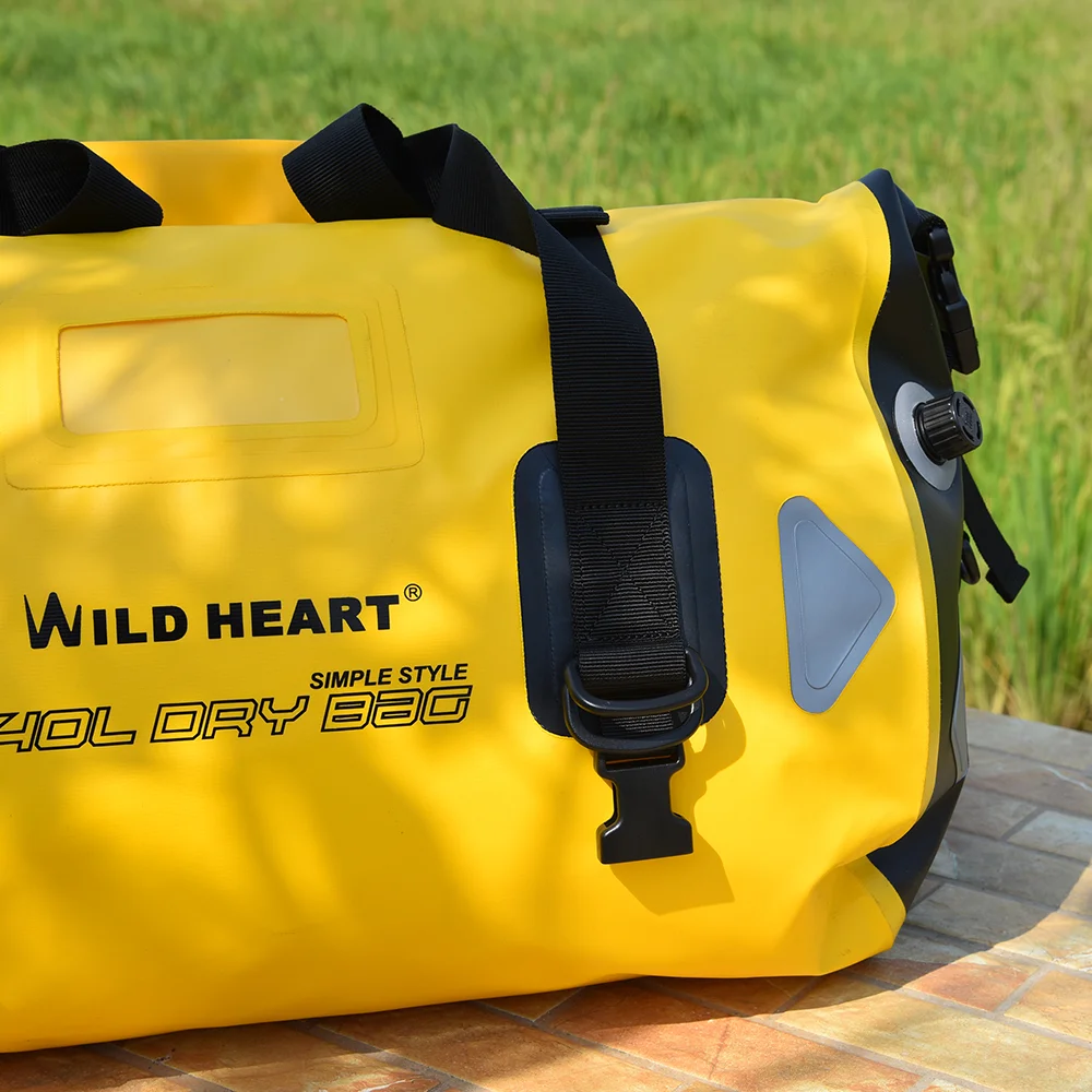 Heißer Verkauf wildes Herz wasserdichte Reisetasche 40l 66l 100l wasserdichte Motorrad tasche 500d Plane Motorrad tasche Camping Reisetasche – Detail 9