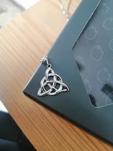 Joyería Vintage Triquetra Trinity collar de colgante de nudo collares y colgantes de Plata de Ley 925 para mujer (JewelOra NE101914)