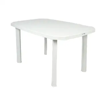 

Table Rectangular garden Viana. 6 seater. Resin Blanca