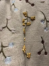 KPYTOMOA-suéter de punto con bordado de cuentas para mujer, Jersey de manga acampanada Vintage, Tops elegantes 2021