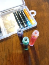 Paquete de caja de 10 unidades, pluma estilográfica de color, bomba Convertidora de recarga de tinta, cartuchos recarga para pluma de 3,4mm