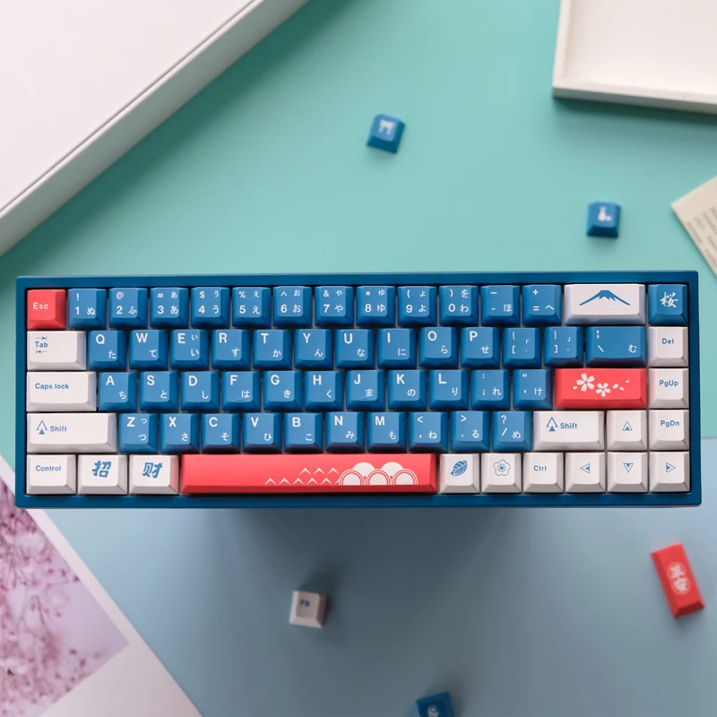 Chaves Gmk Fuji Mountain Keycaps Cherry Perfil Pbt 5-sided Tintura Sublimação Teclado Mecânico Keycap para mx Switch 61 64 68 129 - Imagem 4