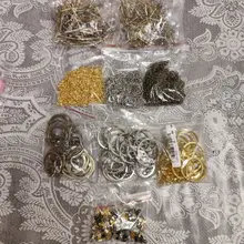 200 unids / lote, cierres de cala, tapas de extremo de cable, cinta de cuerda, Clip de cuero, punta, conectores de cuentas de crimpado para hacer joyas DIY