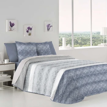 

BOUTI FUNDECO CARLOTA blue REVERSIBLE/summer quilt/bedding CLOTHING/decoration book house/HOME