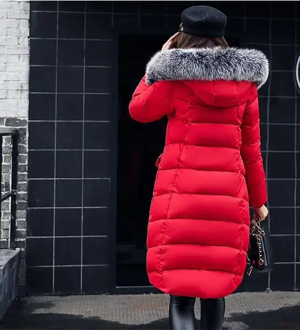 2019 nouvelle mode hiver vestes et mantoe doudoune A capuche coton fourrure col длинное женское пальто|Пуховики| |