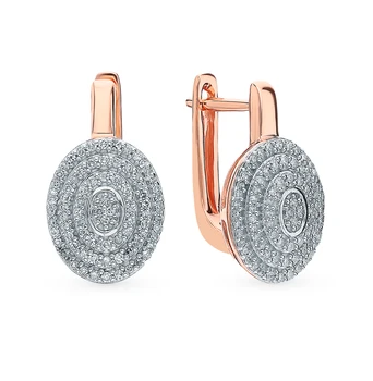 

Gold earrings with diamonds sunlight sample 585