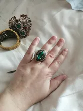 Kinel de lujo anillo para las mujeres aspecto Vintage AAA verde de cristal de la joyería de Boho de Color oro encanto étnico anillo de boda