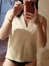 Chaleco tejido cuello pico para mujer, suéter coreano salvaje suelto, sin mangas, novedad de otoño e invierno