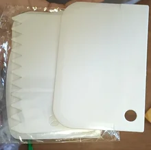 Cortador de masa para pasteles, espátula para raspador de crema de pastel, cortador de pasta, raspador de borde de dientes Irregular, 3 uds.