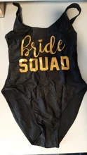 Bañador de despedida de soltera para mujeres, traje de baño de una pieza con inscripción bride y bride squad, bikini de talle alto para novia y amigas, fiestas de boda