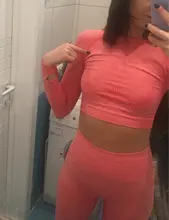 Yoga-Set Workout-Clothes Seamless Leggings Fitness-Crop-Top Sport-Suit Vital Gym Long-Sleeve