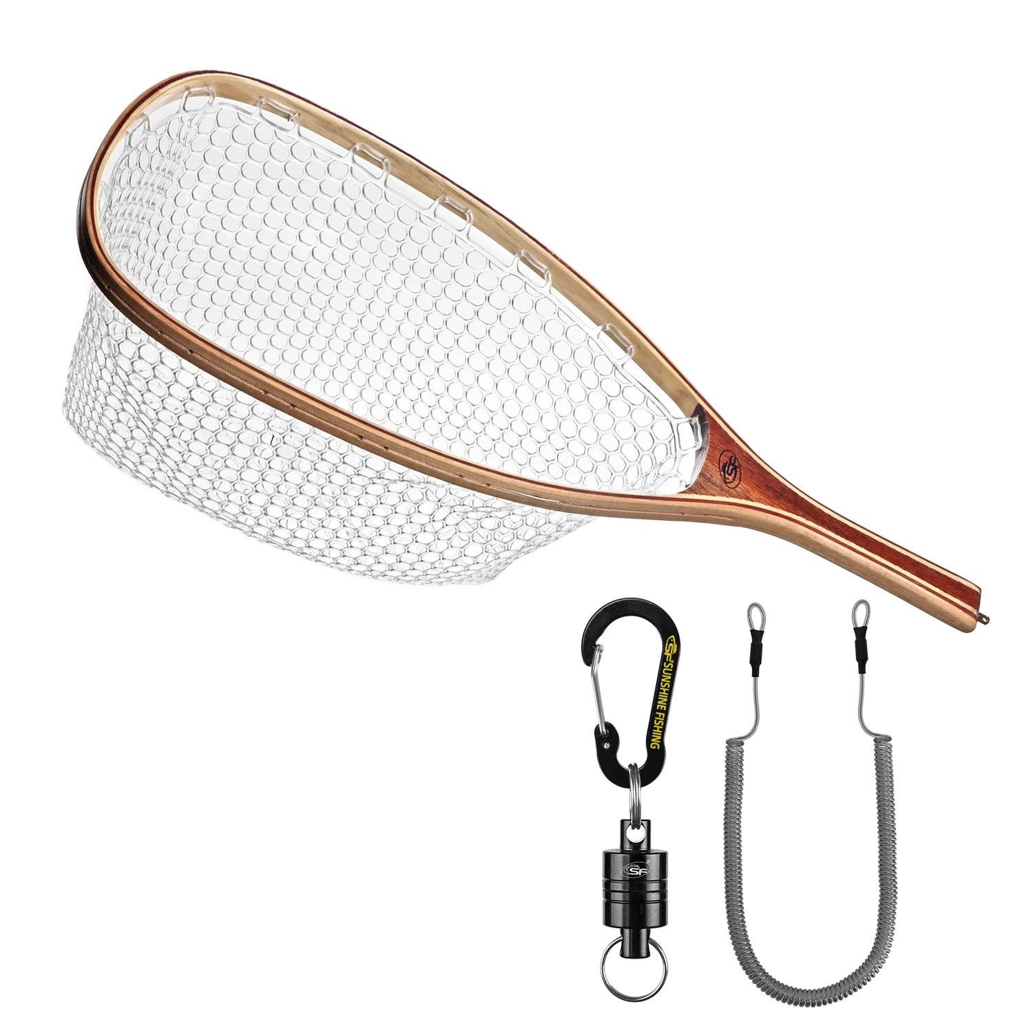 Sf Fly Fishing Landing Soft Rubber Mesh Trout Catch And Release Net