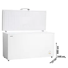 Морозильный ларь AVEX CF-510, обьем 480л, класс А+, 2 корзины, замок, 26кг/сут, сохранение холода до 50ч, зимняя защита, индикация повышения температуры, ножки колесики