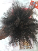 Extensión de pelo rizado Afro, 1-2-3-4, oferta de extensiones de cabello humano Remy, Color Natural, 100%, 8-20 pulgadas