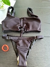 Bikini Bandage/brasileño/Sexy para mujer, traje de baño acolchado de realce, bañador de dos piezas, tankini, novedad de 2021