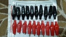 20 Pcs 28MM Black Red Soft Plastic Coated Testing Probe Mini Alligator Test Clips