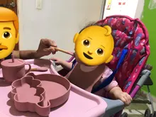 Juego de cuencos de alimentación de bebé en forma de oveja, plato de silicona de grado alimenticio, tazón de succión, alimentación de bebé, sin BPA, vajilla infantil impermeable, 5 uds.