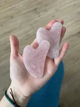 Natural Jade Gua Sha tablero raspador masaje de cuarzo rosa Jade Guasha piedra cara cuello levantamiento de la piel arrugas removedor de belleza